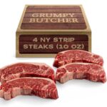 Best Meat Gift – Grumpy Butcher New York Strip Steaks, 10 Ounce (Pack of 4) Review