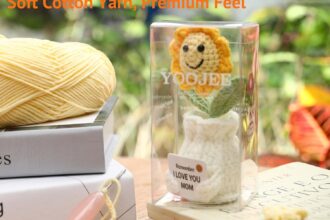 Best Home Decor – Crochet Sunflower Gift for Mom from Daughter Son, “I Love You Mom” Handmade Flower Review