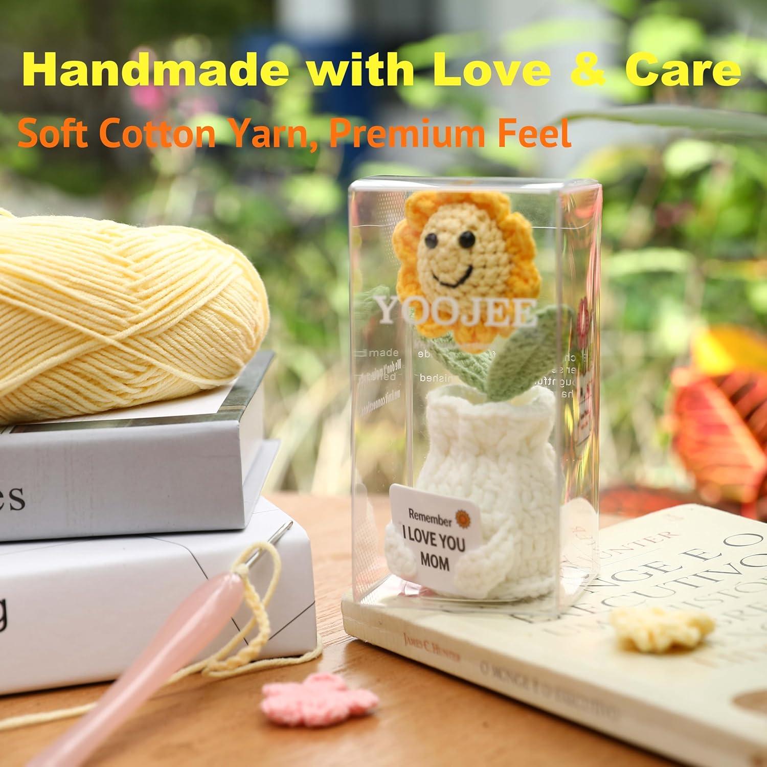 Best Home Decor – Crochet Sunflower Gift for Mom from Daughter Son, “I Love You Mom” Handmade Flower Review